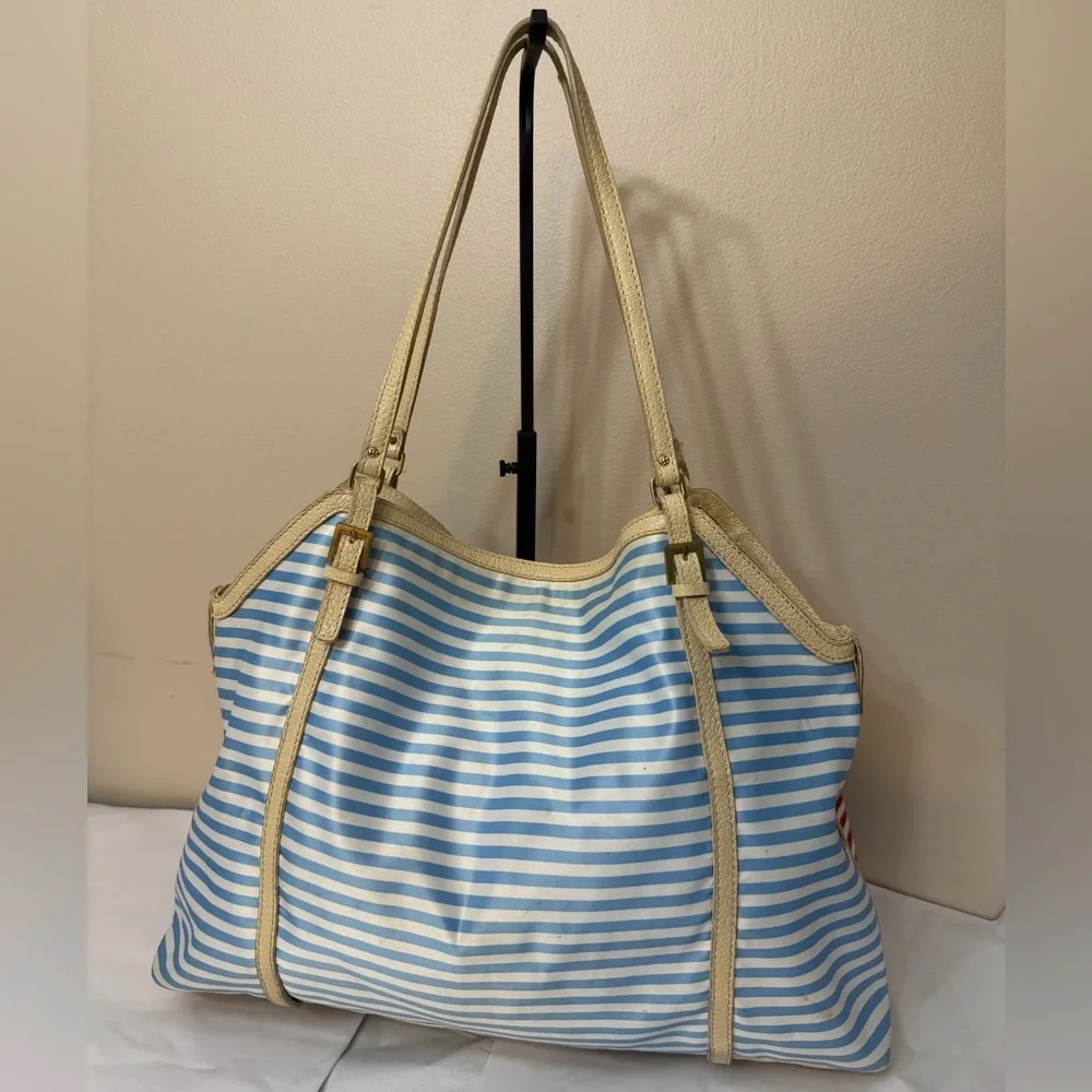 Kate Spade Red and Cream Striped Tote